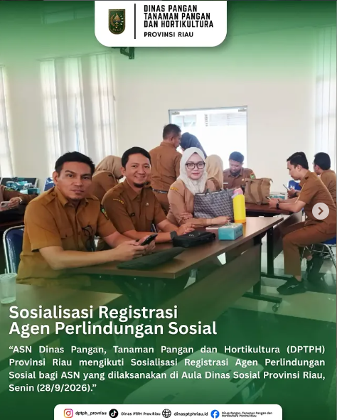 ASN DPTPH Riau Ikuti Sosialisasi Registrasi Agen Perlindungan Sosial