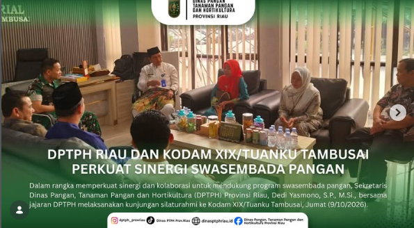 DPTPH dan Kodam XIX/ Tuanku Tambusai Perkuat Sinergi Swasembada Pangan